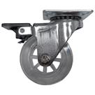 Kit Rodízio Gel 50mm Placa Giratório com Freio - 12 Unidades - METALNOX