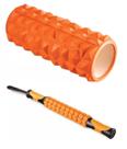 Kit Rolo + Bastão Massagem Liberação Miofascial Pilates Yoga Hidrolight