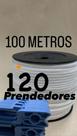 Kit Rolo Corda Náutica para Varal 100 metros 4 mm super branca + 120 prendedor de roupa