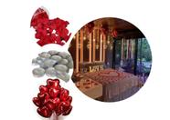 Kit Romântico Dia dos Namorados 500 Pétalas de Rosas Artificiais + 12 Velas + 10 Balões Coração.