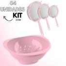 Kit Rosa 3 Peneiras 15cm 11cm 8cm Escorredor De Massas Utensilios Praticos Para Cozinha