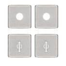 Kit roseta avulsa fechadura pado banheiro tranqueta inox escovado quadrada rq2