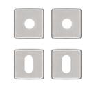 Kit roseta avulsa fechadura pado concept externa inox escovado entrada de cilindro quadrada rq1