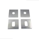 Kit roseta avulsa fechadura pado externa cromada canto reto sm rq2 zm