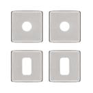 Kit roseta avulsa fechadura pado externa entrada cilindro tradicional inox escovado quadrada rq2