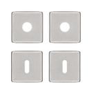 Kit roseta avulsa fechadura pado interna entrada chave grande inox escovado quadrada rq2