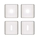 Kit roseta avulsa fechadura pado interna entrada de chave grande inox polido (cromado) quadrada rq2