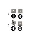 Kit roseta avulsa p/ fechadura banheiro wc imab inox polido cromada quadrada 091 xp tranqueta