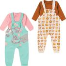 kit Roupa Bebê 2 peças Jardineira e Body Manga Longa Menino Menina Material Suedine 100% Algodão tamanhos P M G 1 2 3