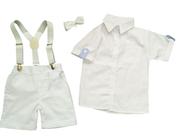 Kit roupa bebê branco batizado 4 peças : camisa/bermuda/suspensório/ gravata ( tamanho 3/4 anos) Kit roupa bebê branco batizado 4 peças : camisa/bermuda/suspensório/ gravata ( tamanho 3/4 anos)