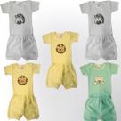 Kit Roupa de Bebe 10 peça Body Manga Curta Liso e Shorts