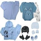 Kit Roupa de Bebê 11 Peças Enxoval Inverno Body Mijão Touca