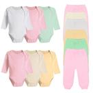 Kit Roupa De Bebê 12 Peças Body Manga Longa E Mijão Algodão