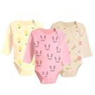 Kit Roupa De Bebê 3 Peças Body Estampado Manga Longa Algodão