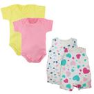 Kit Roupa de Bebê Verão 4 Peças Body Curto e Macacão Regata Kit Roupa de Bebê Verão 4 Peças Body Curto e Macacão Regata