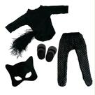 Kit Roupa de Boneca American Girl e Our Generation Fantasia de Mulher Gato Laço de Fita