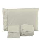 Kit Roupa de Cama Casal 3 Peças 400 Fios Toque de Cetim Bege