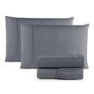 Kit Roupa de Cama Lençol Casal Queen 4 Peças 400 Fios Micropercal Com Elástico Super Macio