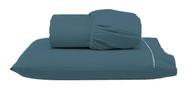 Kit Roupa de Cama Solteiro 2 Peças 400 Fios Toque de Cetim Azul