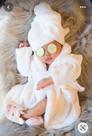 Kit Roupão Infantil Para Bebê + Toalha Para Cabelo Tam 1