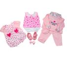 Kit Roupinha Bebê Reborn 3 trocas + Tiara e Sapatinho Rosa