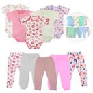 Kit Roupinhas de Bebê 10 Peças Body e Mijão Liso e Estampado