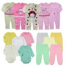 Kit Roupinhas de Bebê 15 Pçs Body Manga Longa Mijão Macacão