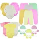 Kit Roupinhas de Bebê 21 Peças Body Mijão Toucas e Luvas