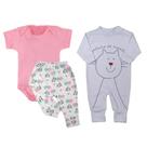 Kit Roupinhas de Bebê 3 Peças Body Macacão Mijão Barato