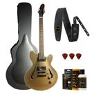 Kit Rove Guitarra Tagima Semi Acustica Ekosonic Mdsv Metallic Deep Silver C/ Case Completo