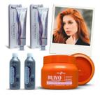 Kit Ruivo 2 Colorações 8.44 + 2 Ox + Matizador 250g Mairibel