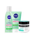 Kit Sabonete Controle do Brilho + Tonico Adstringente Nivea + Hidratante Face Care 3 em 1 Neutrogena