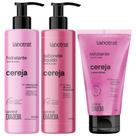 Kit Sabonete Liquido + Esfoliante + Hidratante Corpo E Rosto Labotrat Cheiro De Fruta Cereja 150g