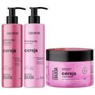 Kit Sabonete Liquido + Esfoliante + Hidratante Corpo E Rosto Labotrat Cheiro De Fruta Cereja 300g