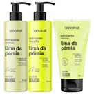 Kit Sabonete Liquido + Esfoliante + Hidratante Corpo E Rosto Labotrat Cheiro De Fruta Lima 150g