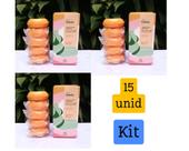 Kit sabonete Manga Rosa e água de coco - Cheiro de verão, praia, natureza - 15 unidades - 3 caixas Kit sabonete Manga Rosa e água de coco - Cheiro de verão, praia, natureza - 15 unidades - 3 caixas