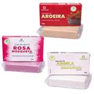 Kit Sabonete Vegano 90g Argila Branca Aroeira Rosa Mosqueta