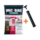 Kit Saco A Vacuo - 1 Médio + 2 Grande + Bomba - Vac Bag