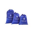 Kit Saco com Cordão para Viagem Azul para P/M/G 3Pçs - Secalux Kit Saco com Cordão para Viagem Azul para P/M/G 3Pçs - Secalux