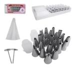 Kit Saco Confeiteiro 27 Pçs Bicos Aço Inoxidável Bolos Muffi