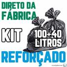 Kit Saco De Lixo 100Un 100L E 100Un 40L Preto Reforçado Kit Saco De Lixo 100Un 100L E 100Un 40L Preto Reforçado