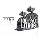 Kit Saco De Lixo 100un 100l E 100un 40l Preto Reforçado Kit Saco De Lixo 100un 100l E 100un 40l Preto Reforçado