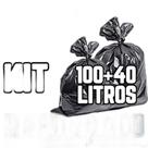 Kit Saco De Lixo 100un 100l E 100un 40l Preto Reforçado