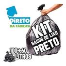 Kit Saco De Lixo 200un 100l E 200un 60l Preto Reforçado Kit Saco De Lixo 200un 100l E 200un 60l Preto Reforçado