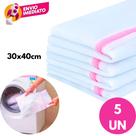 Kit Saco Para Lavar Roupas 30x40cm Delicadas Saquinhos Com Ziper Proteção E Organização Viagem