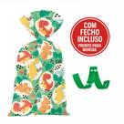 Kit Sacolinha 15x29cm Festa Dino Baby com Fecho Incluso 50 Unidades Pronto para Montar - Cromus