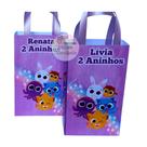 kit sacolinha surpresa personalizada para aniversario lembrancinha decoração bolofofos roxo