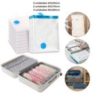 Kit Sacos a Vácuo 3 Unidades 60x80cm, 2 Unidades 50x70 e 3 Unidades 40x60cm Organizador de Travesseiro Toalhas Mantas Almofadas Kit Sacos a Vácuo 3 Unidades 60x80cm, 2 Unidades 50x70 e 3 Unidades 40x60cm Organizador de Travesseiro Toalhas Mantas Almofadas