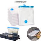 Kit Sacos a Vácuo 5 Un 50x70cm + 2 Un 40x60cm Organizador de Travesseiro Toalhas Mantas Almofadas