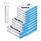 Kit Sacos À Vácuo 5un 50x60 3un 60x80 2un 70x110cm + Bomba